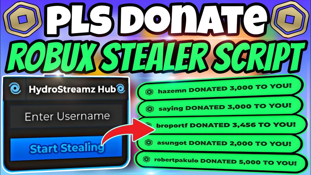 🤑OP Pls Donate Robux Stealer Script | Working On 2025/mobile | New Update | 100% Safe | Easy Robux🔥