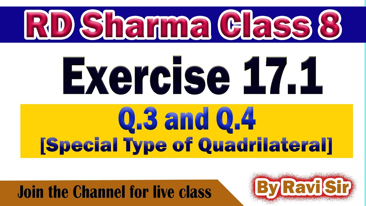 RD Sharma Class 8 | Chapter 17 | Exercise 17.1 | Q. 3 and Q.4 ...