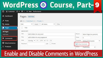 How to Enable and Disable Comments In WordPress Pages & Posts | WordPress Comments | Part-9