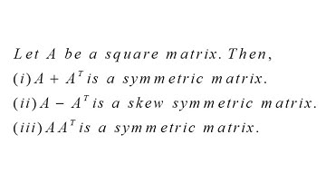 Class 12 Board Exam 2024 | Most Important | Matrices | Transpose | Symmetric | Skew Symmetric |
