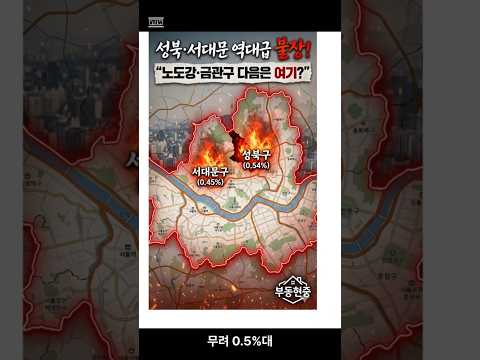 "성북·서대문 역대급 불장! 키 맞추기인가, 폭탄 돌리기인가?" (노도강의 재림?) #부동산이슈