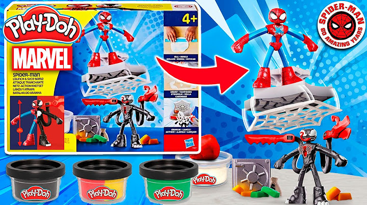 Play-Doh Marvel Spider-Man Launch & Slice Battle Playset with 2 Bendy Action Figures