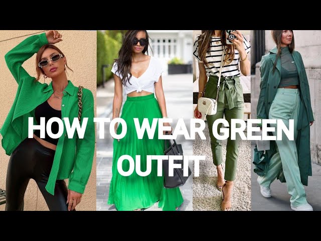 Bright Green Pants Outfit Ideas. Kelly Green, Emerald Green Pants  Combination. 