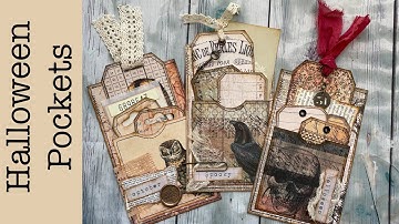 Halloween Loaded Pockets for Junk Journals, Junk Journaling Tutorial, Easy Junk Journal, PinkMonarch