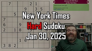 NYT Hard Sudoku Walkthrough | Jan 30, 2025