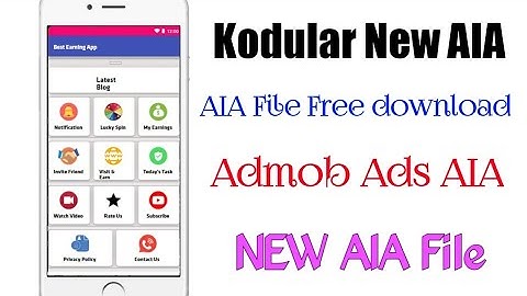 How to Create Kodular New AIA File Free download l Earning App high quality