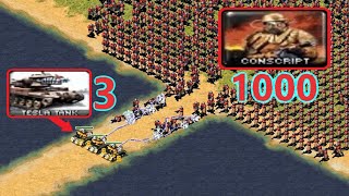 Can the 3 Tesla Tanks survive? - Red Alert 2
