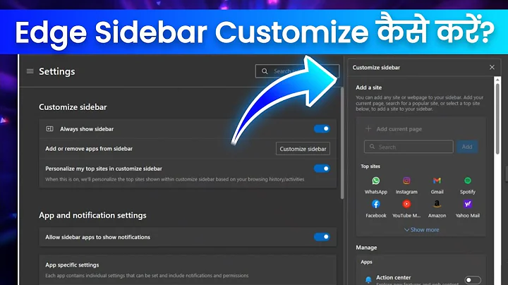 How to Customize Edge Sidebar in Windows 10, 11 | Hindi | Artificial intelligence Web Browser