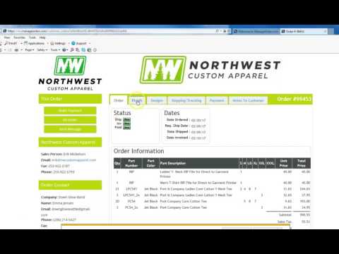 Manage Orders Login, Northwest Custom Apparel