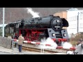 Dampflok der Baureihe 01 0509-8 bei der Ausfahrt in Thale Hbf nach Halberstadt