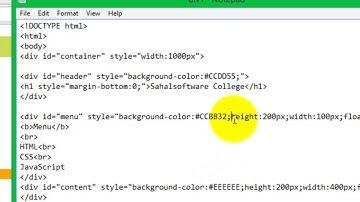 HTML Lesson 24  HTML layout using div tag   Easy Steps   Sahalsoftware