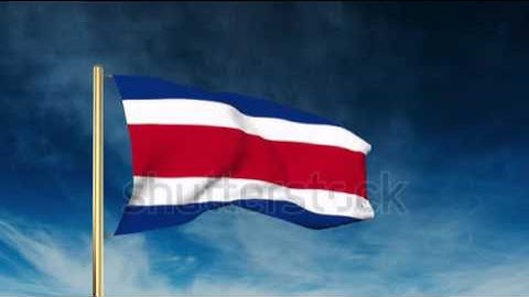 Costa Rica flag slider style. Waving in the win with cloud background animation Stock video by
