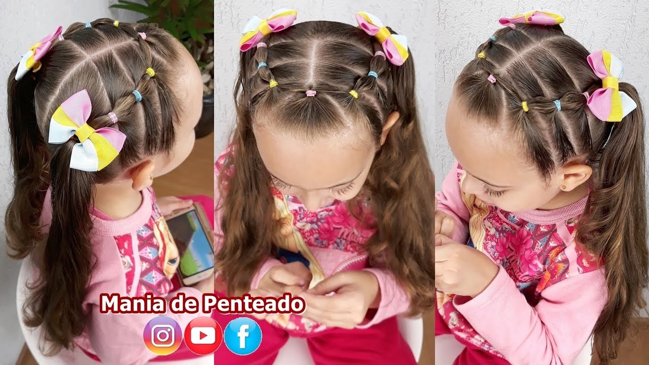 Penteado Infantil fácil com Maria Chiquinha | Easy hairstyle with two  ponytails for girls - thptnganamst.edu.vn