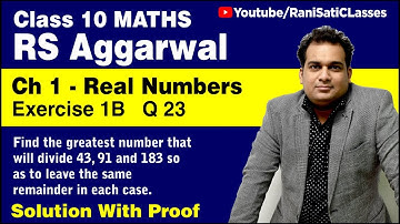 Chapter 1- Real Number | Exercise 1B (Q23) | Class 10 Maths - RS Aggarwal Solutions