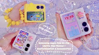 Unboxing Flip Phone 🌸 Oppo Find N2 Flip 2023 🌸 Retro Aesthetic Phone + Customization & Accessories