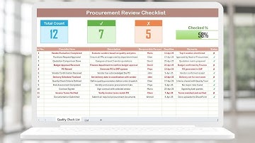 Procurement Review Checklist in Excel