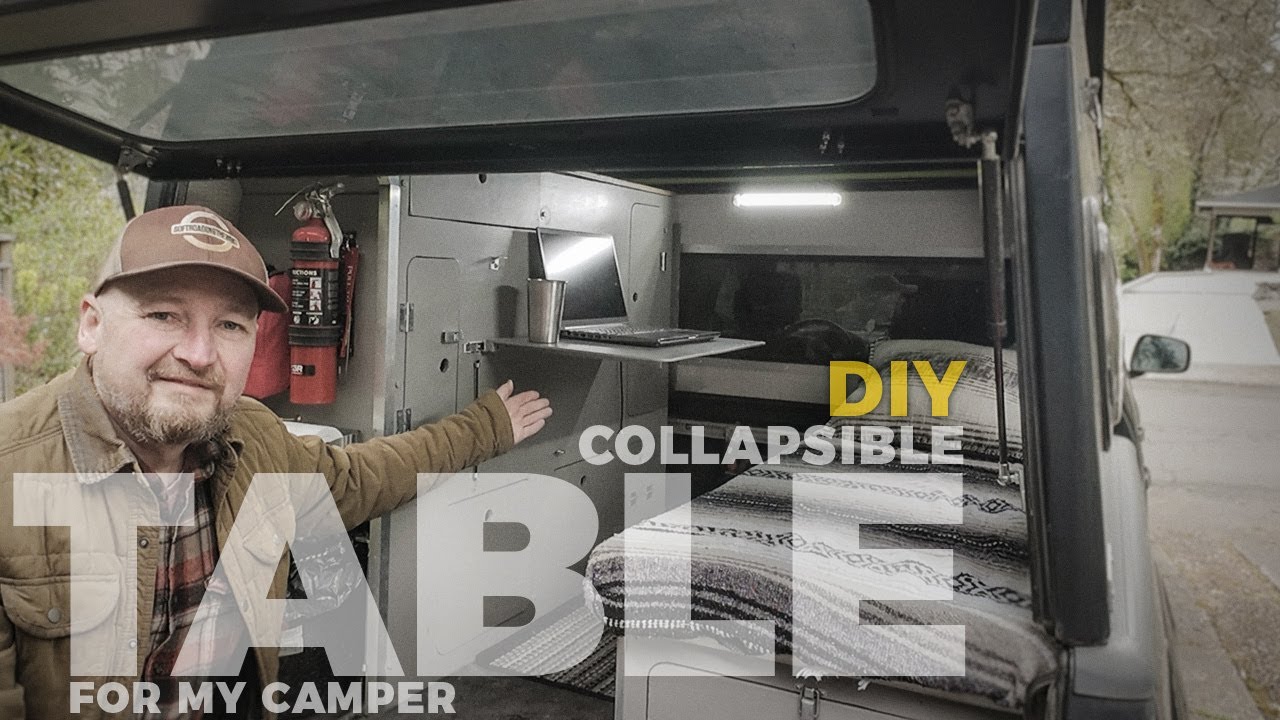 Super easy, affordable DIY collapsible camper table idea - YouTube