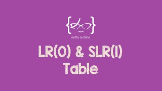 bottom up parsing lr 0 slr 1 parsing table