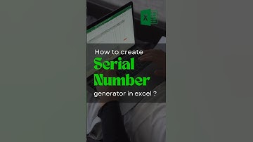 How to create serial number generator in excel #exceltips #short