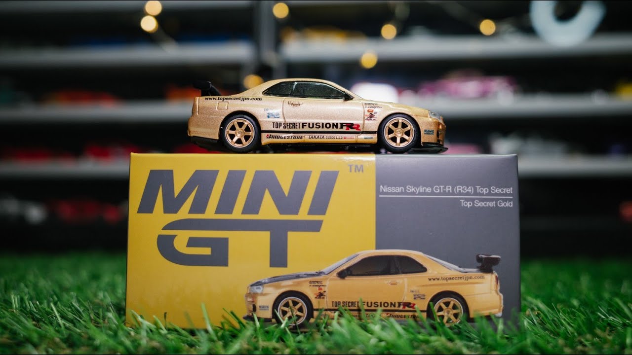 超レア MiniGT Nissan Skyline R34 Mini GT Nissan Skyline R34 Top Secret Gold Review | Daily