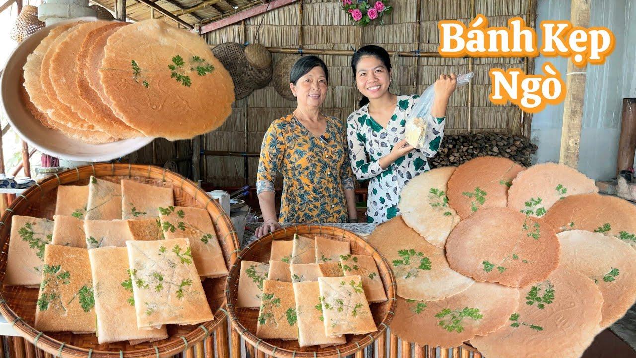 Cách làm BÁNH KẸP NGÒ giòn tan thơm ngon dễ làm chỉ cần vài bước đơn giản 