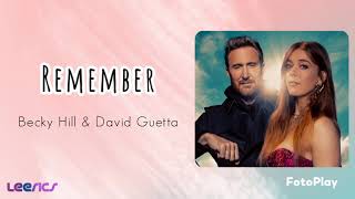 Remember - Becky Hill and David Guetta (Lyrics)