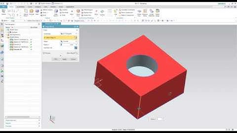 Simple Part Design in Siemens NX (Extrusion/Hole/Fillet)