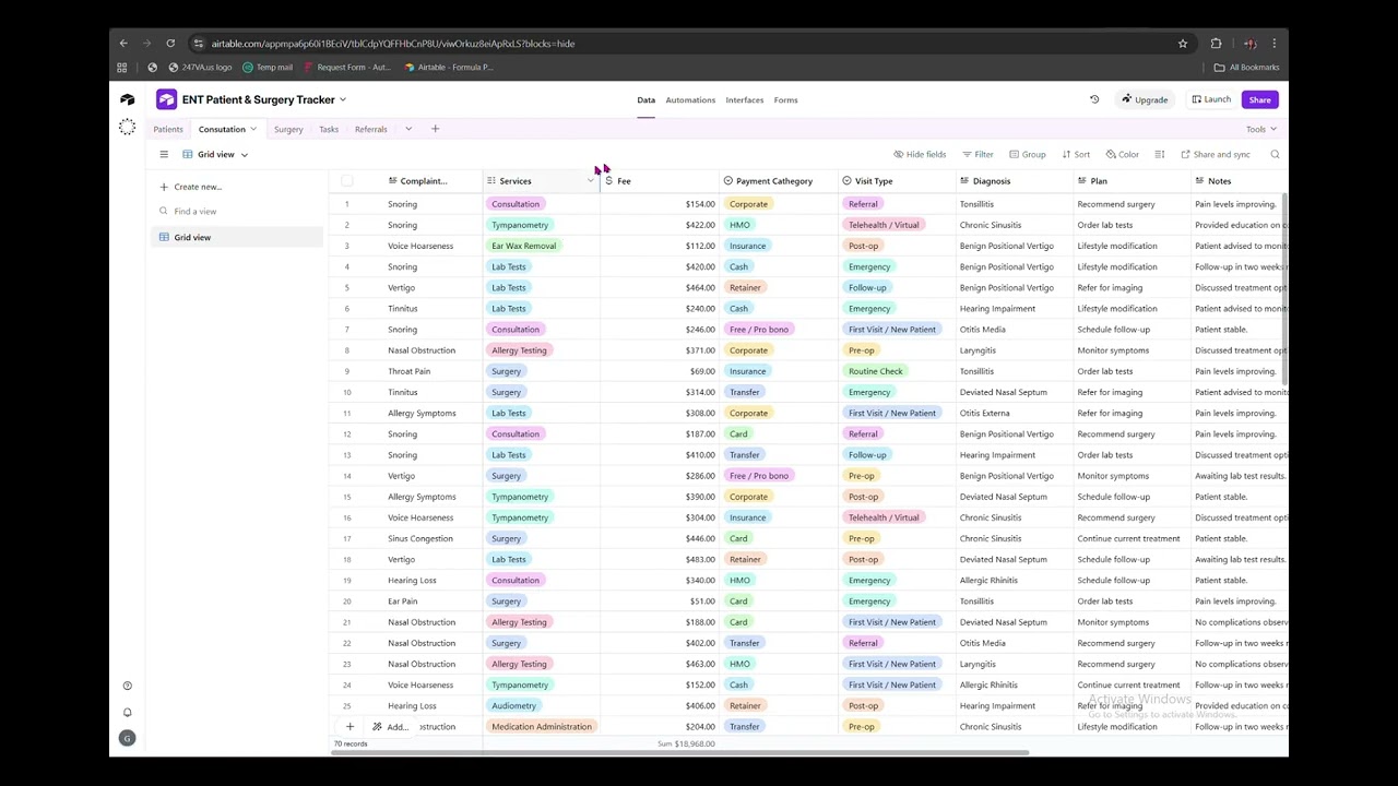 Hospital Management System Built in Airtable