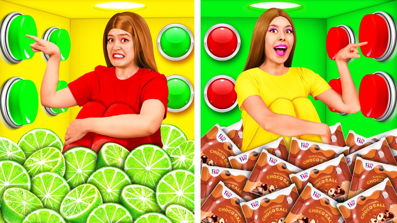 1000 Mystery Buttons Challenge Only 1 Lets You Escape | Funny Kitchen Hacks by TaTaRa Challenge