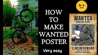 How to make wanted poster (Dead or live) in very very easy method / Tamil / Network error