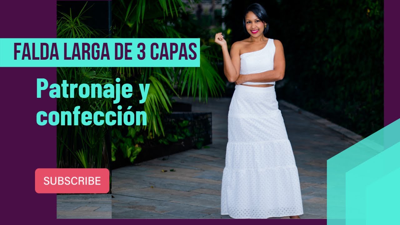 Cómo hacer FALDA LARGA DE CAPAS, patronaje y confección paso paso FÁCIL 👉 LISSETE OCHOA (L8A)