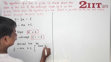 Equation of a Straight line Exercise 12.2 Q 16 Class X ICSE | IIT The equation of a line is y =3x –5