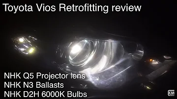 Toyota New Vios Headlight retrofitting review  | KM retrofit