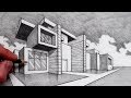 How to Draw in 2-Point Perspective: Modern House