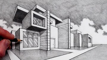 How to Draw in 2-Point Perspective: Modern House