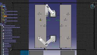 DELMIA simulation of 2 SCARA robots in serial mode