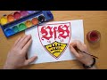 Wie zeichnet man das VfB Stuttgart logo - How to draw the VfB Stuttgart logo - Bundesliga