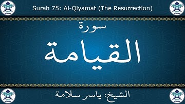 القرآن الكريم بصوت ياسر سلامة - سورة القيامة