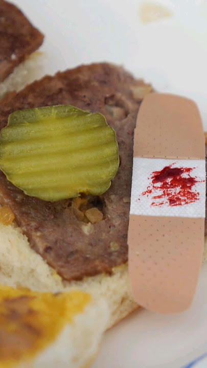 BAND-AID ON HAMBURGER! 🍔 #shorts