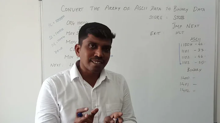 How to convert ASCII Data to Binary Data in 8086? | ALP | S VIJAY MURUGAN