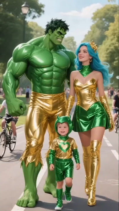 Hulk And Batman Walking With Family in The Park #marveltoys #marvelhero #hulk