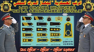 جميع الرتـب العسكريـة لجهاز الدرك الملكي Les Grades Militaires de la Gendarmerie royale