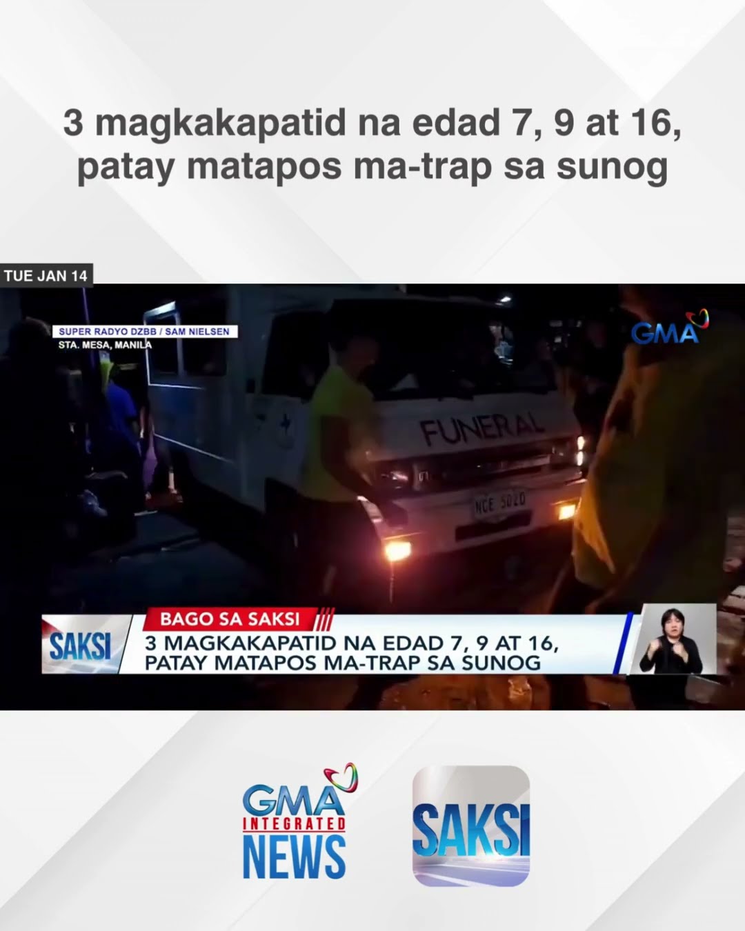 3 magkakapatid na edad 7, 9 at 16, patay matapos ma-trap sa sunog | Saksi