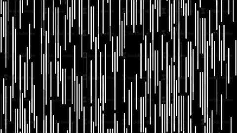 Abstract short narrow lines of white color flowing from the bottom to the top on black background