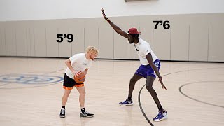 1v1 Basketball VS Worlds Tallest HOOPER! (7'6)