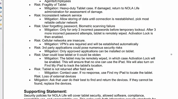 AIS Security Policy Case Study