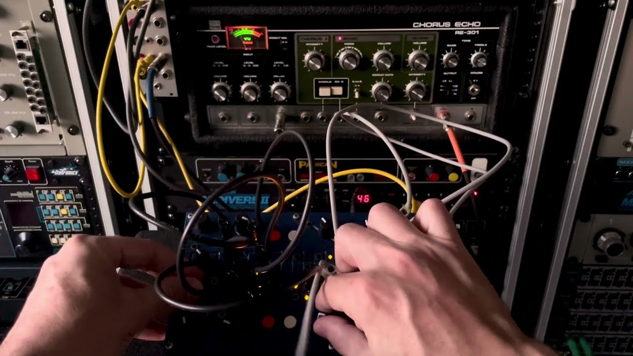 1/16/26 (first patch) Lorre Mill Double Knot v2 + Roland RE-301 + Alesis MIDIVERB II + CXM 1978