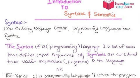 23- Difference Between Syntax And Semantics In Programming Languages | Syntax And Semantics