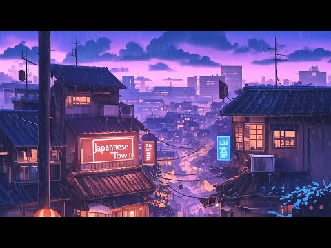 洋楽 Existereo / Lo-Fi Hi-Def Lofi Hip Hop Rain 🌧️ Japanese Town at Night | Vintage 90s
