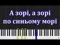 А зорі а зорі по синьому морі Легко Швидко Повільно Ukrainian Song PianoTutorial Fast Slow